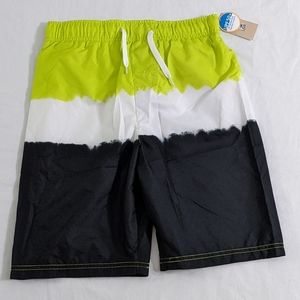 NWT Boys Ombre Color block UPF 50+ UV Protection Swim Trunks, Size 14